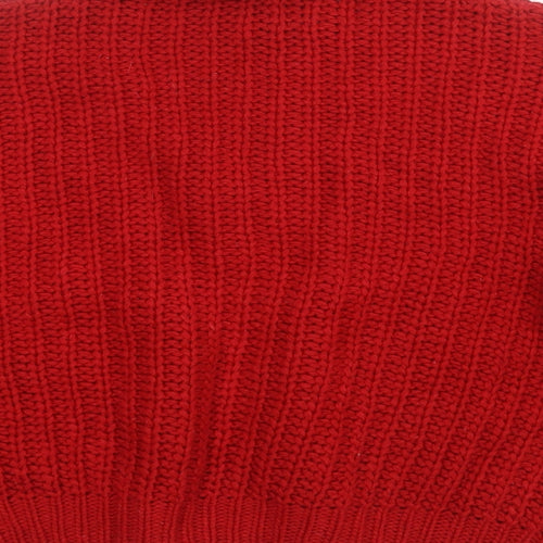 cashel Womens Red Round Neck  Acrylic Pullover Jumper Size XL