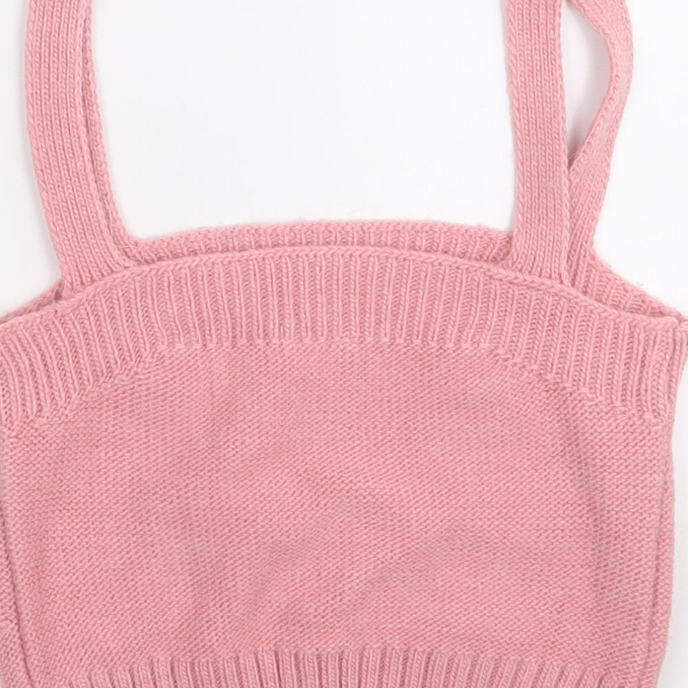 River Island Womens Pink  Acrylic Basic Tank Size S Round Neck