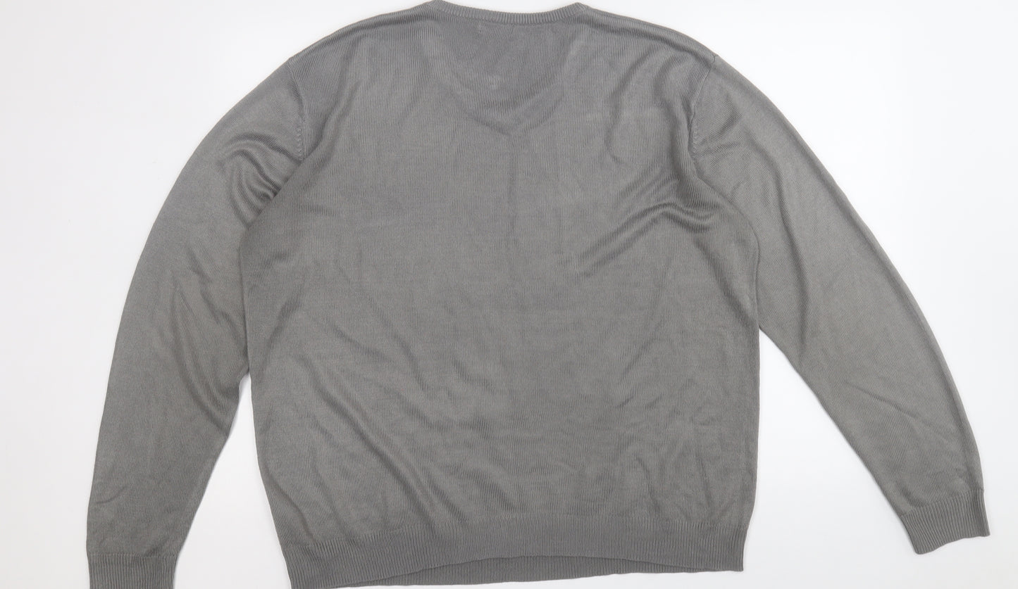westrock Mens Grey Round Neck  Acrylic Pullover Jumper Size L