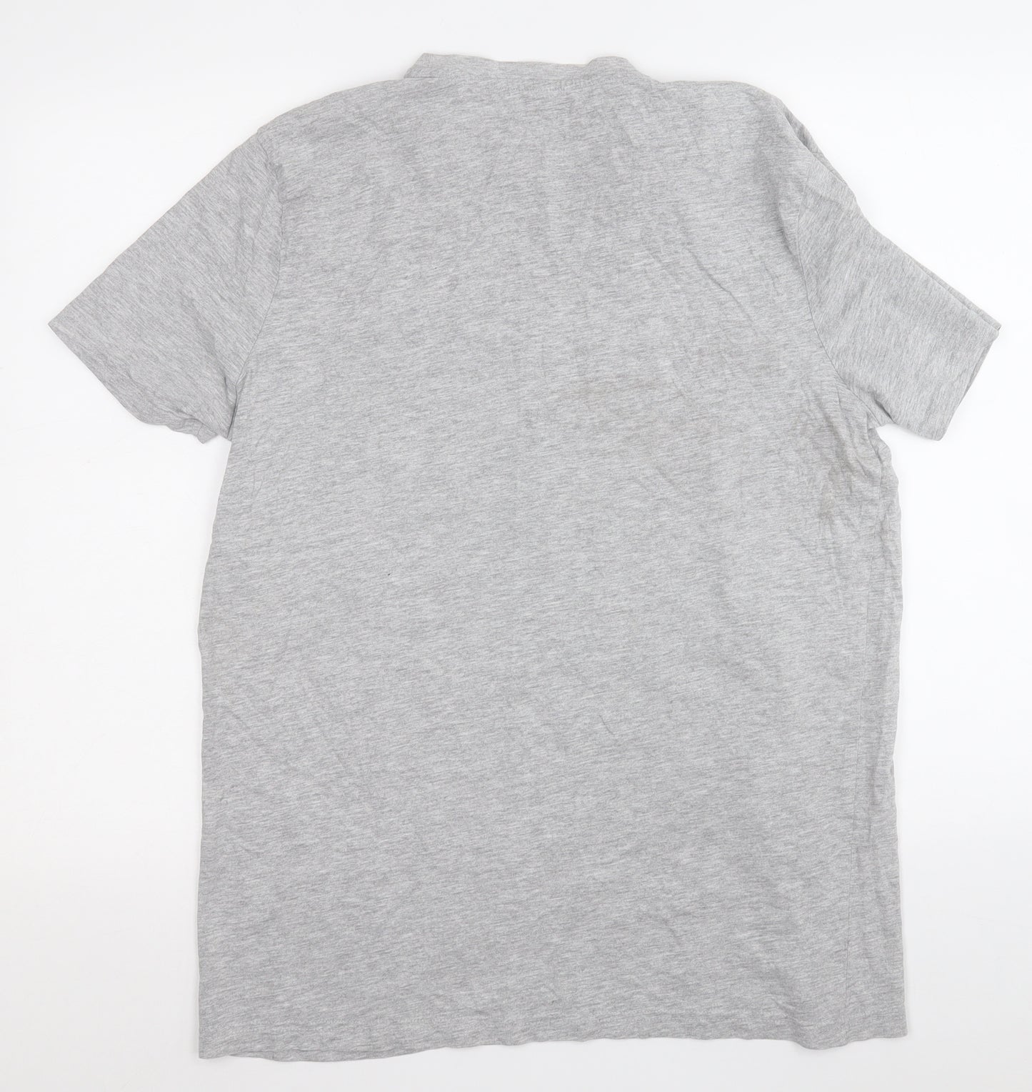 TU Mens Grey  Cotton  T-Shirt Size L Round Neck