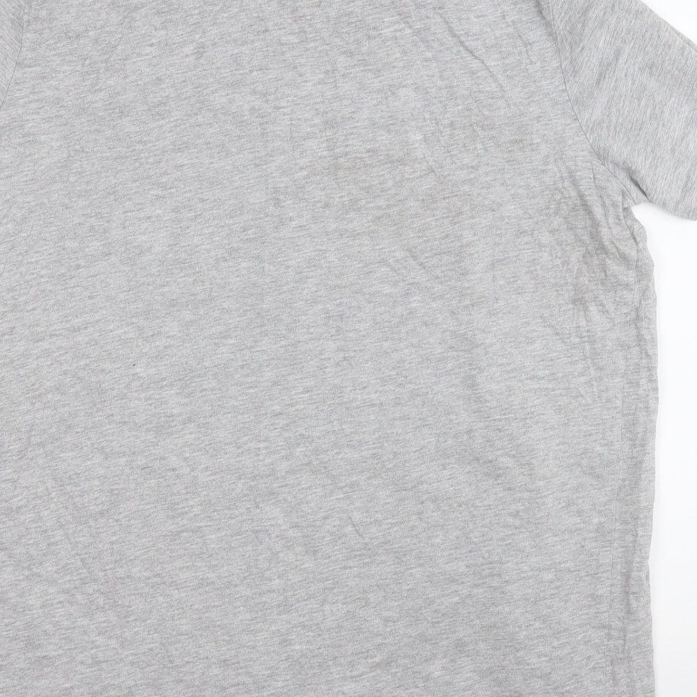 TU Mens Grey  Cotton  T-Shirt Size L Round Neck