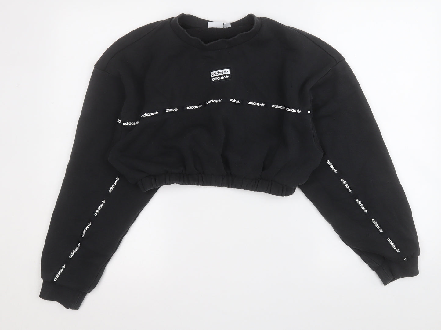 adidas Womens Black  Cotton Pullover Sweatshirt Size 14