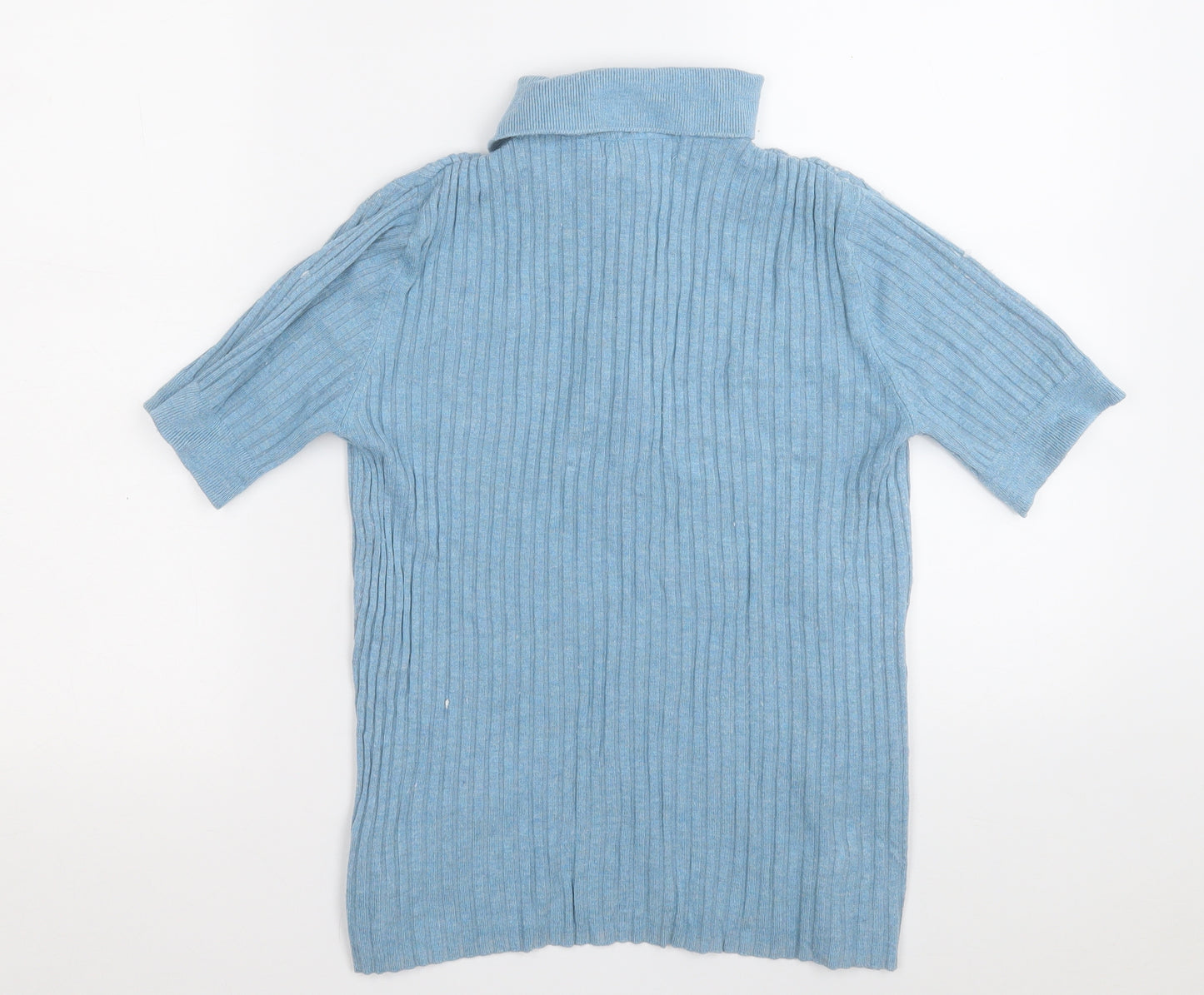 Marks and Spencer Womens Blue Round Neck  Viscose Pullover Jumper Size 12