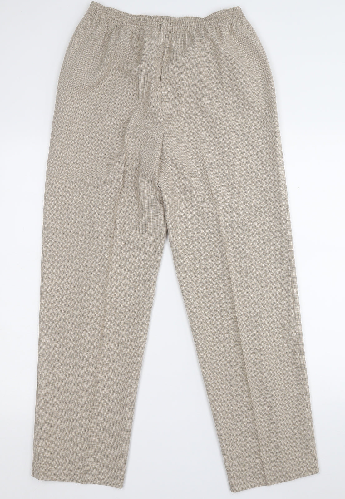 Marks and Spencer Womens Brown Plaid Polyester Dress Pants Trousers Size 10 L24 in Regular