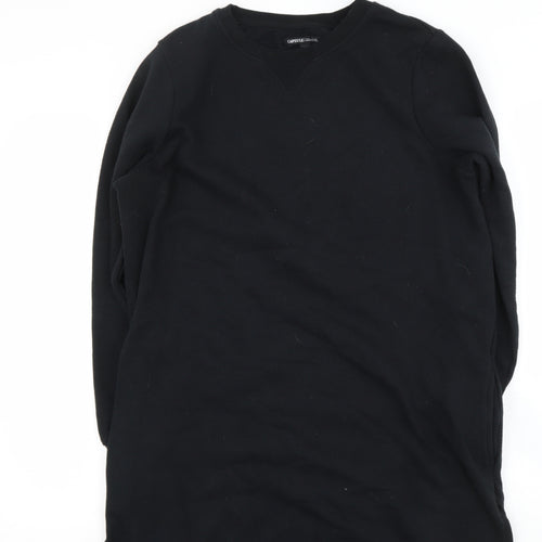 capsual Womens Black  Cotton Pullover Hoodie Size 12
