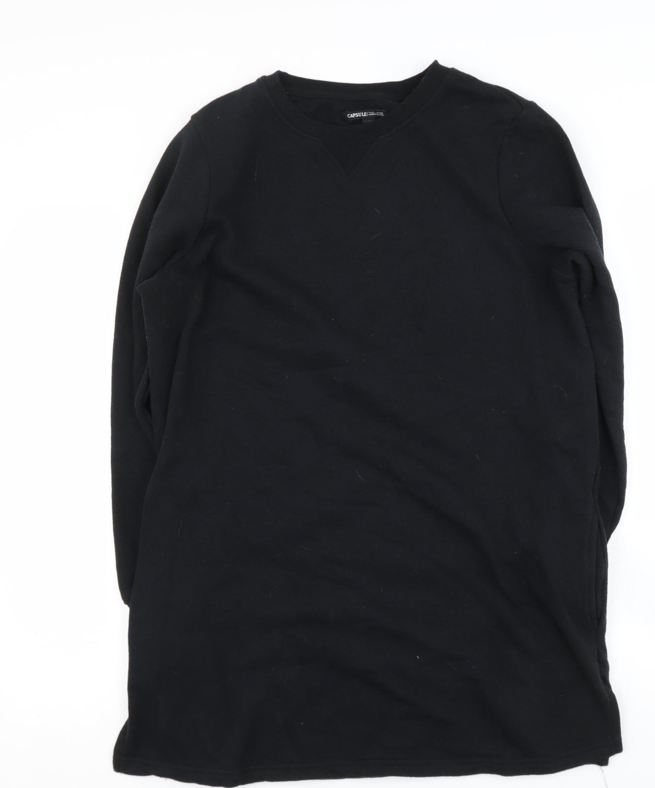 capsual Womens Black  Cotton Pullover Hoodie Size 12