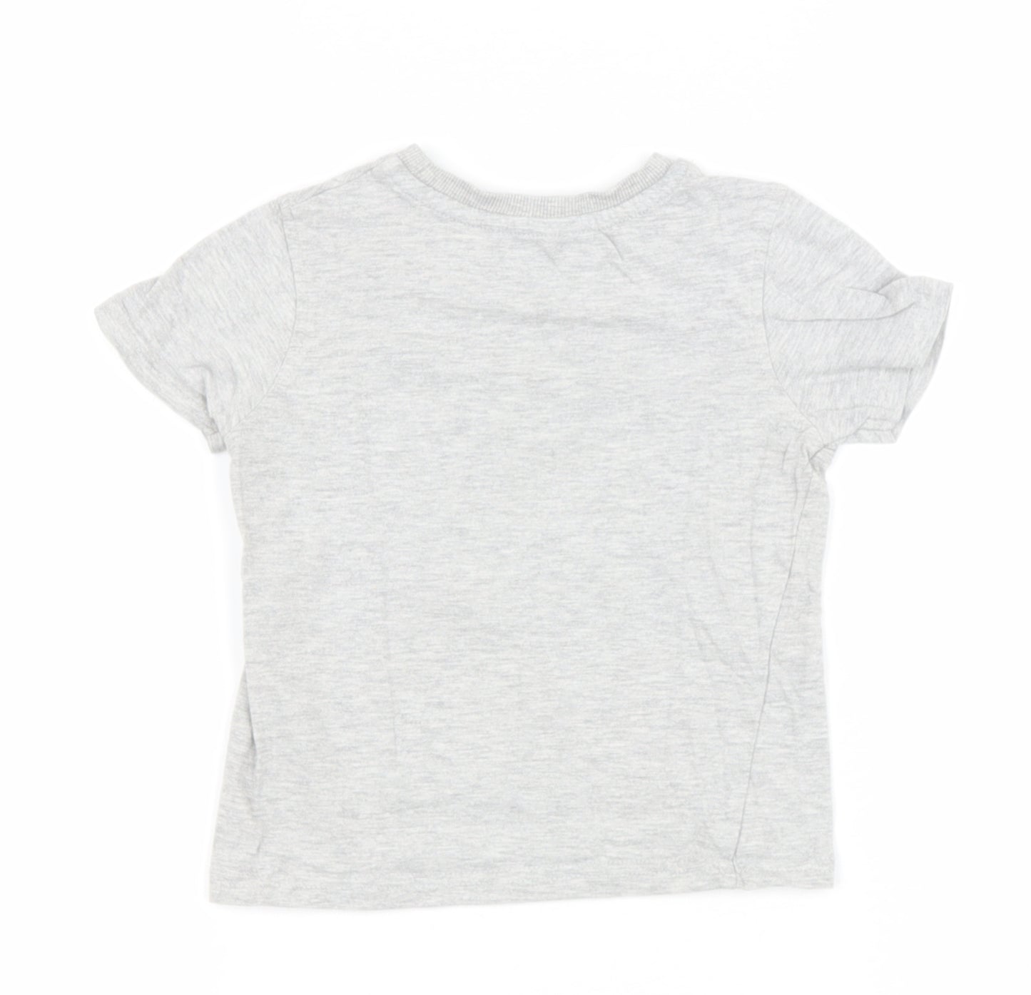 George Boys Grey  Cotton Basic T-Shirt Size 3 Years Round Neck  - Tractor