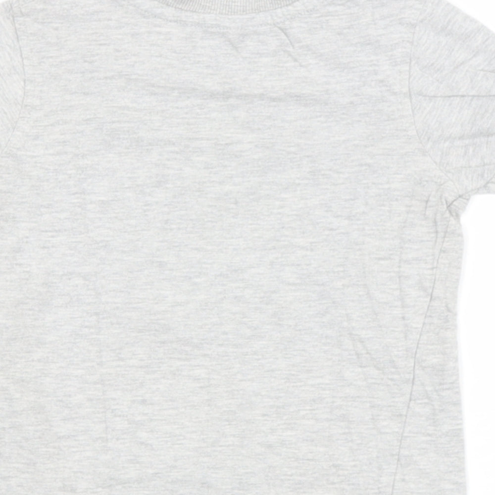 George Boys Grey  Cotton Basic T-Shirt Size 3 Years Round Neck  - Tractor