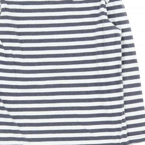 dunnes Boys Blue Striped Cotton Pullover T-Shirt Size 4-5 Years Round Neck