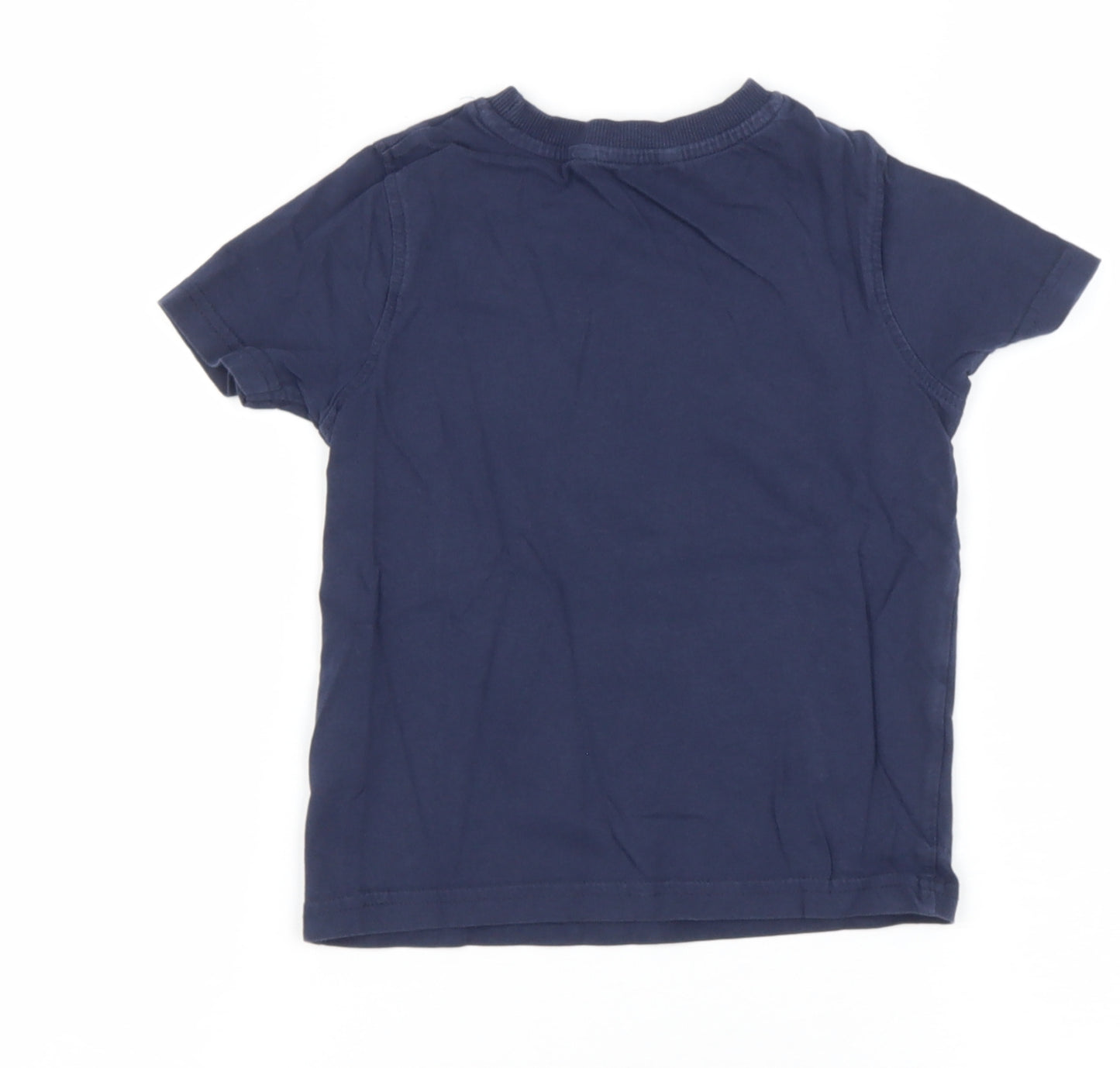 George Boys Blue  Cotton Basic T-Shirt Size 3-4 Years Round Neck  - Superhero