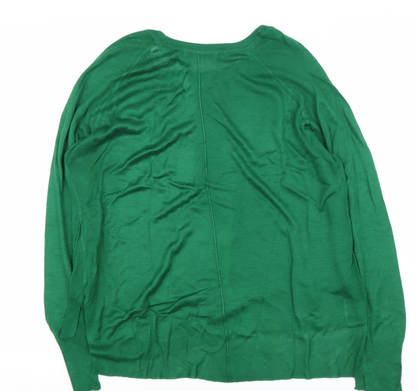 Zara Knit Womens Green Round Neck  Viscose Pullover Jumper Size S