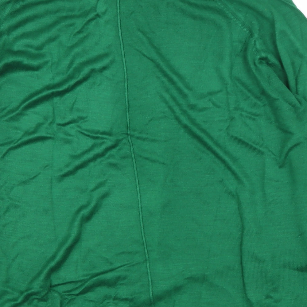 Zara Knit Womens Green Round Neck  Viscose Pullover Jumper Size S