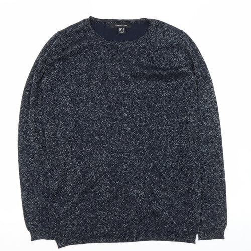 Atmosphere Womens Blue Round Neck  Viscose Pullover Jumper Size 8