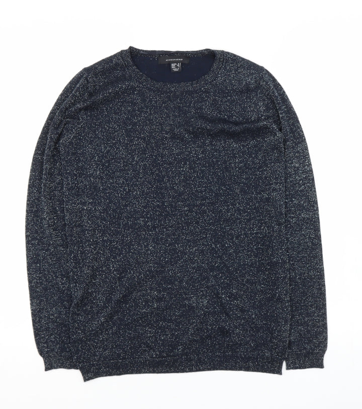Atmosphere Womens Blue Round Neck  Viscose Pullover Jumper Size 8