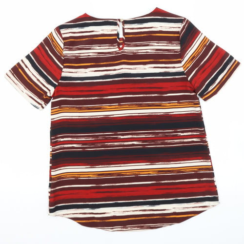 Primark Womens Multicoloured Round Neck Striped Polyester Pullover Jumper Size 8