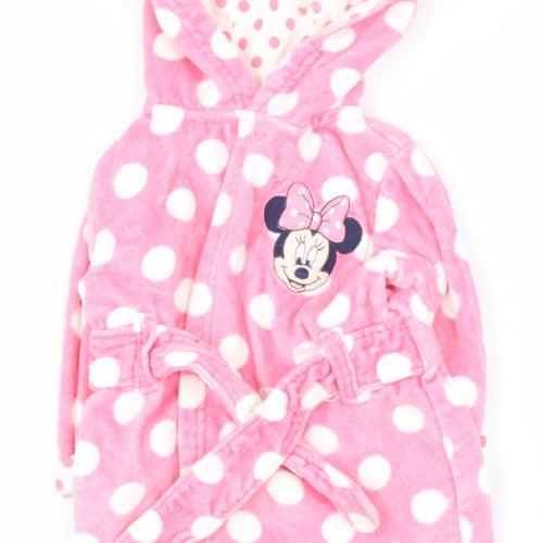 Disney  Pink Spotted Cotton Robe Gown Size 3-6 Months   - Mini