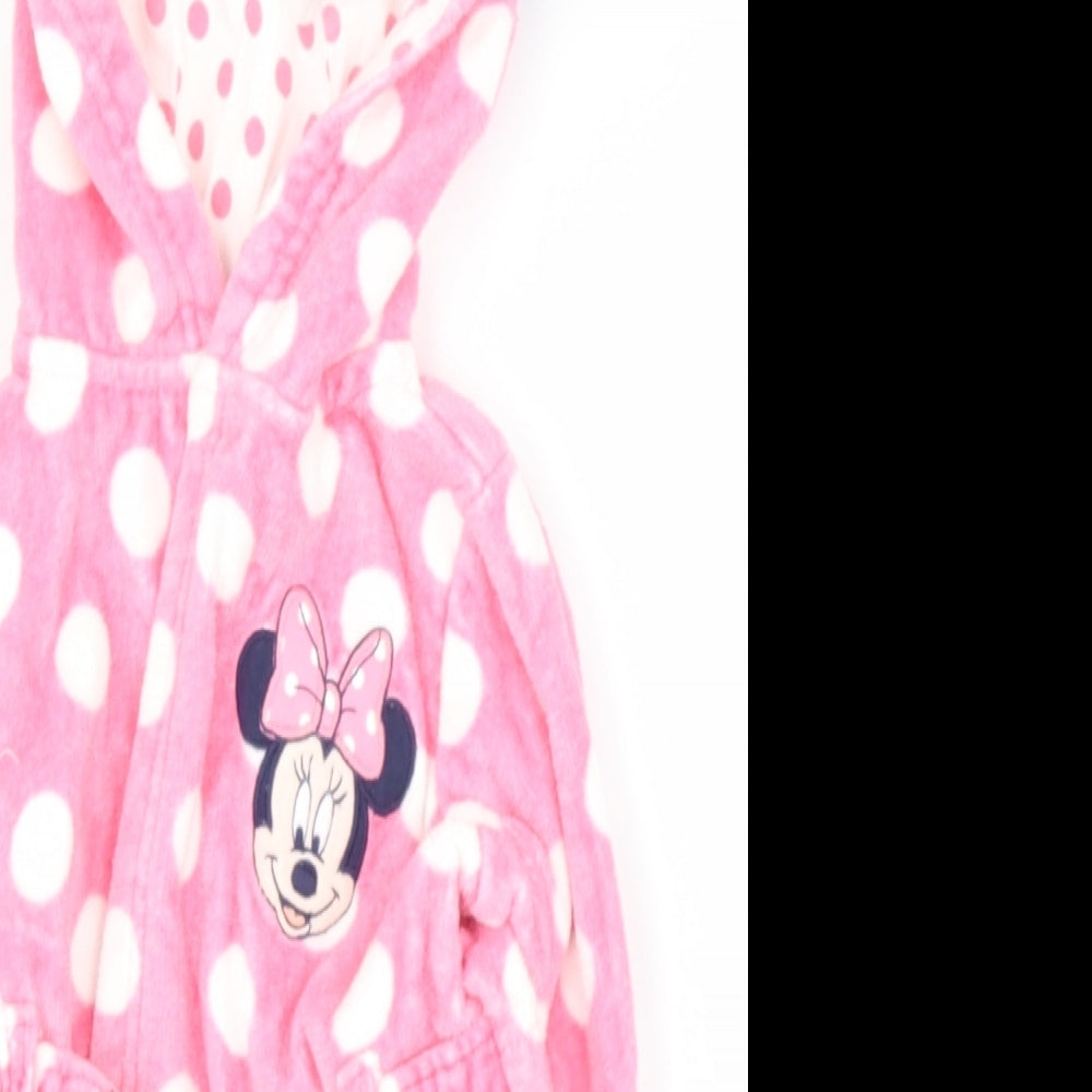 Disney  Pink Spotted Cotton Robe Gown Size 3-6 Months   - Mini