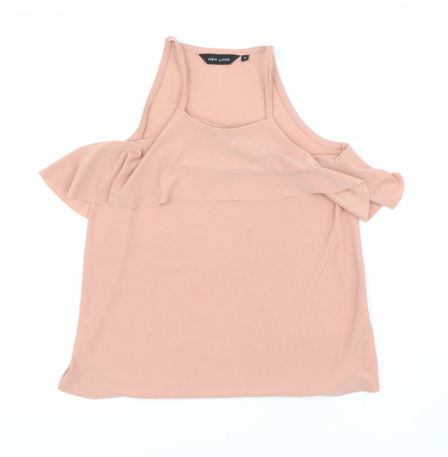 New Look Womens Pink  Polyester Basic Blouse Size 6 Halter