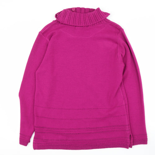 Pure Natural  Womens Purple Roll Neck  Acrylic Pullover Jumper Size S