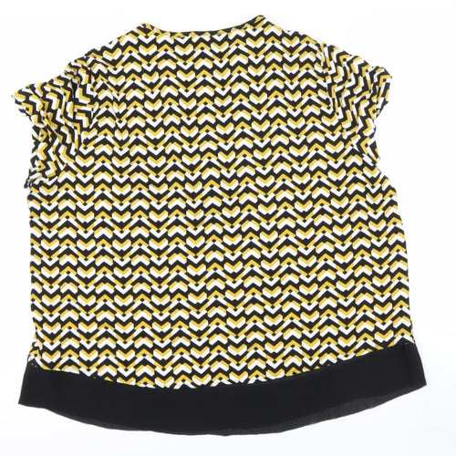 Marks and Spencer Womens Gold  Viscose Basic Blouse Size 18 V-Neck
