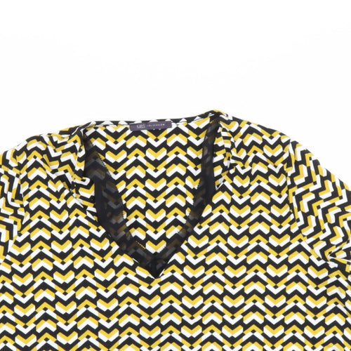Marks and Spencer Womens Gold  Viscose Basic Blouse Size 18 V-Neck