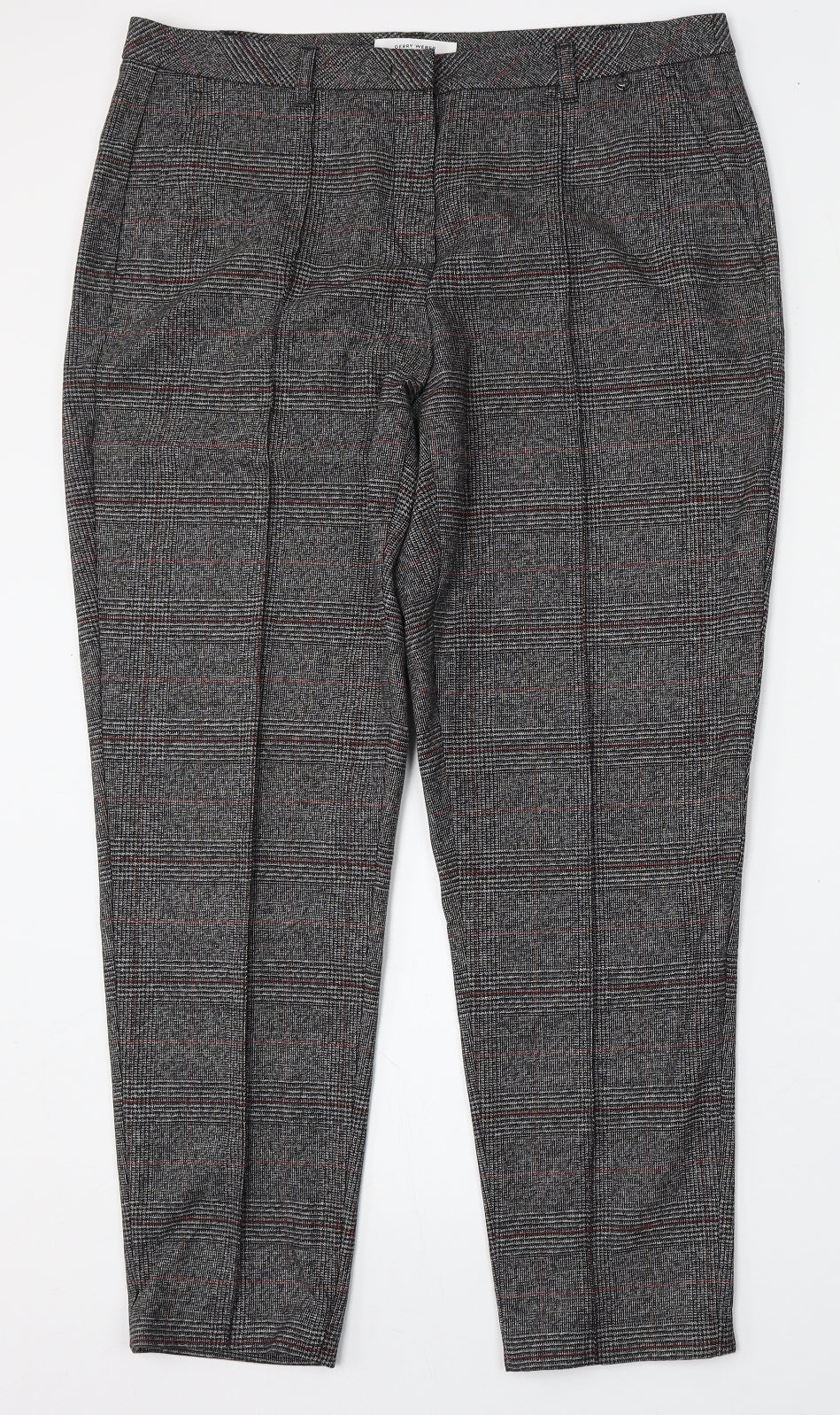 Gerry Weber Womens Multicoloured Plaid Polyester Trousers  Size 16 L28 in Regular Button