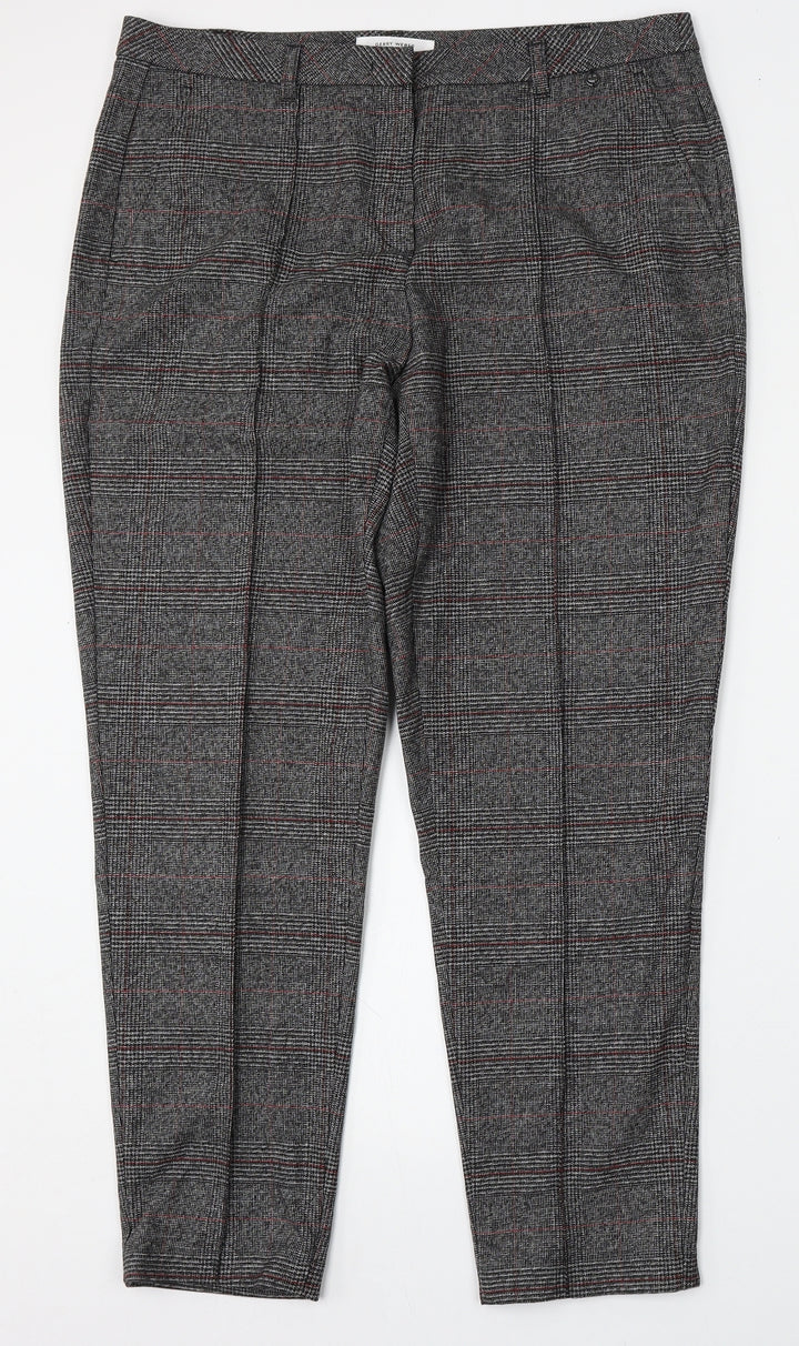 Gerry Weber Womens Multicoloured Plaid Polyester Trousers  Size 16 L28 in Regular Button