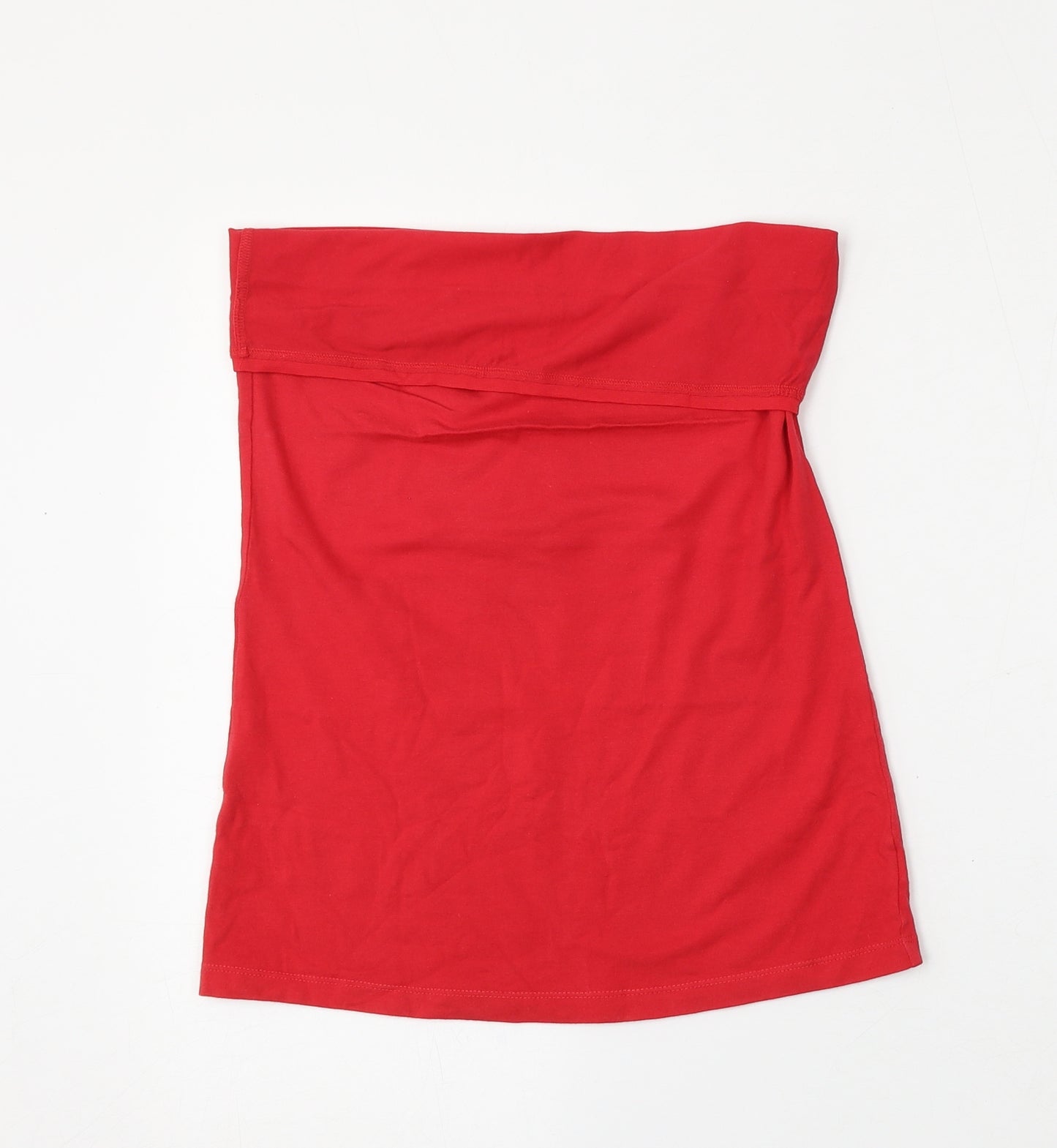 Dunnes Stores Womens Red  Cotton Basic Tank Size M Square Neck