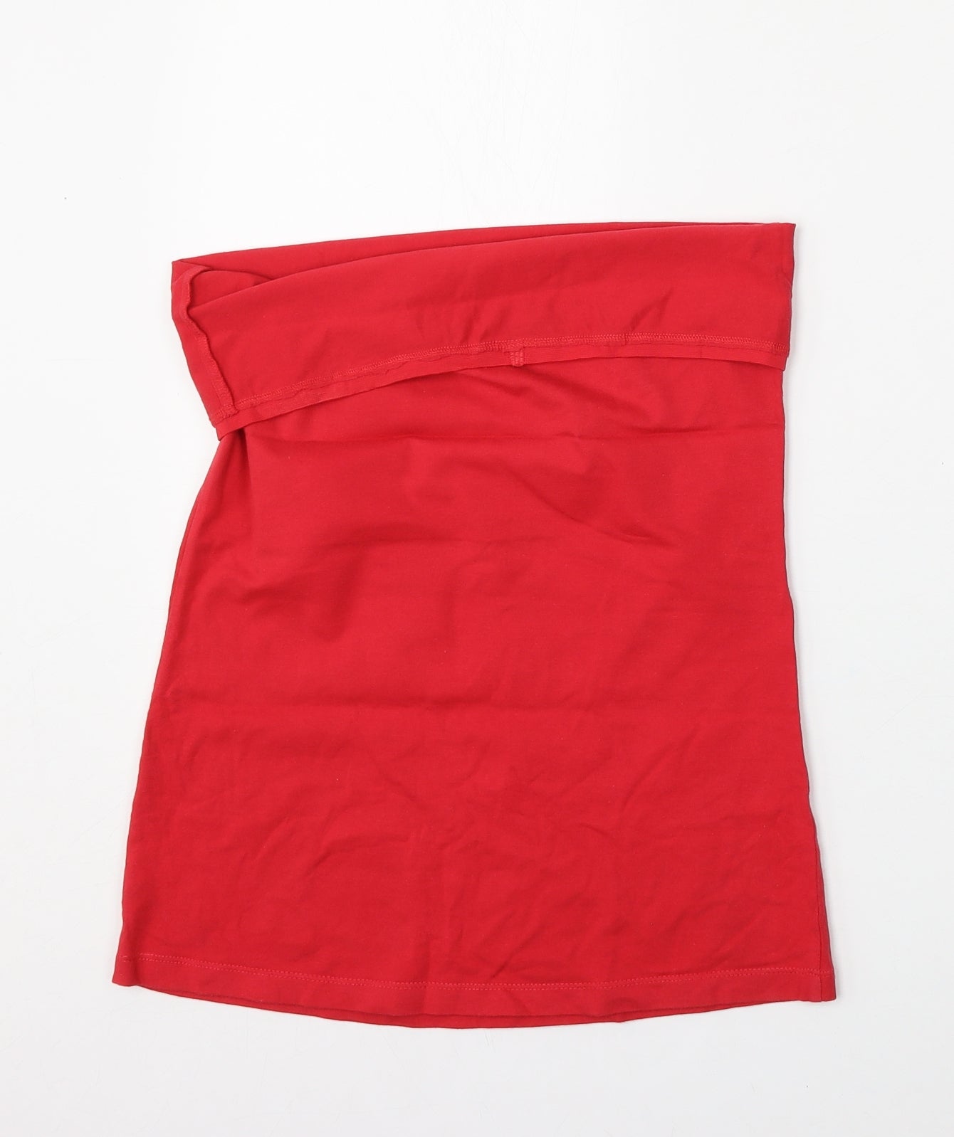 Dunnes Stores Womens Red  Cotton Basic Tank Size M Square Neck