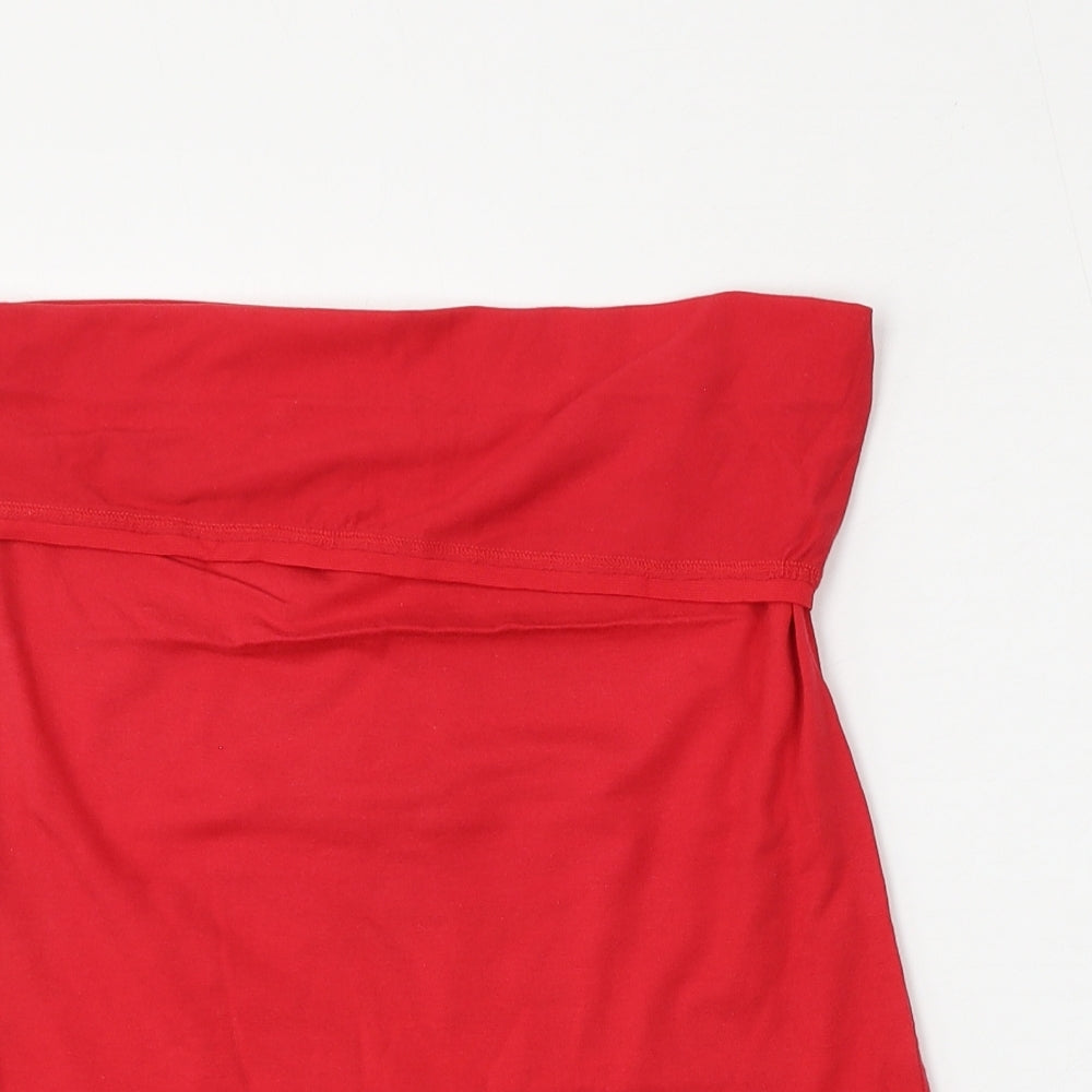 Dunnes Stores Womens Red  Cotton Basic Tank Size M Square Neck
