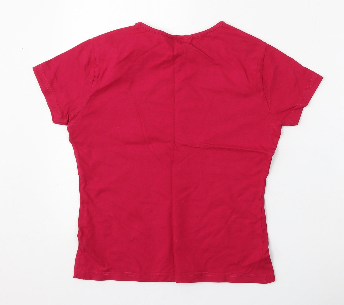 Principles Womens Pink  Cotton Basic T-Shirt Size 10 Round Neck
