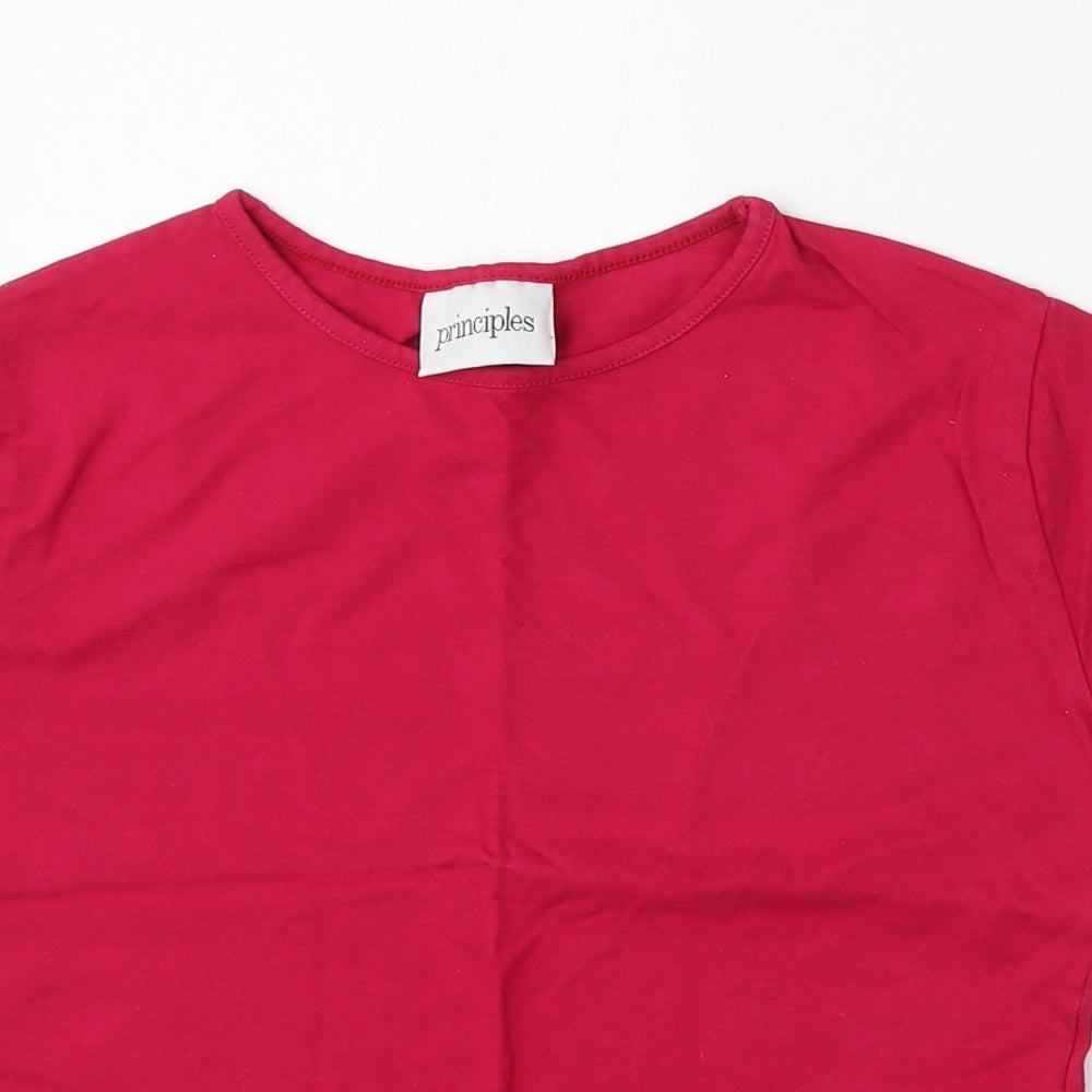 Principles Womens Pink  Cotton Basic T-Shirt Size 10 Round Neck