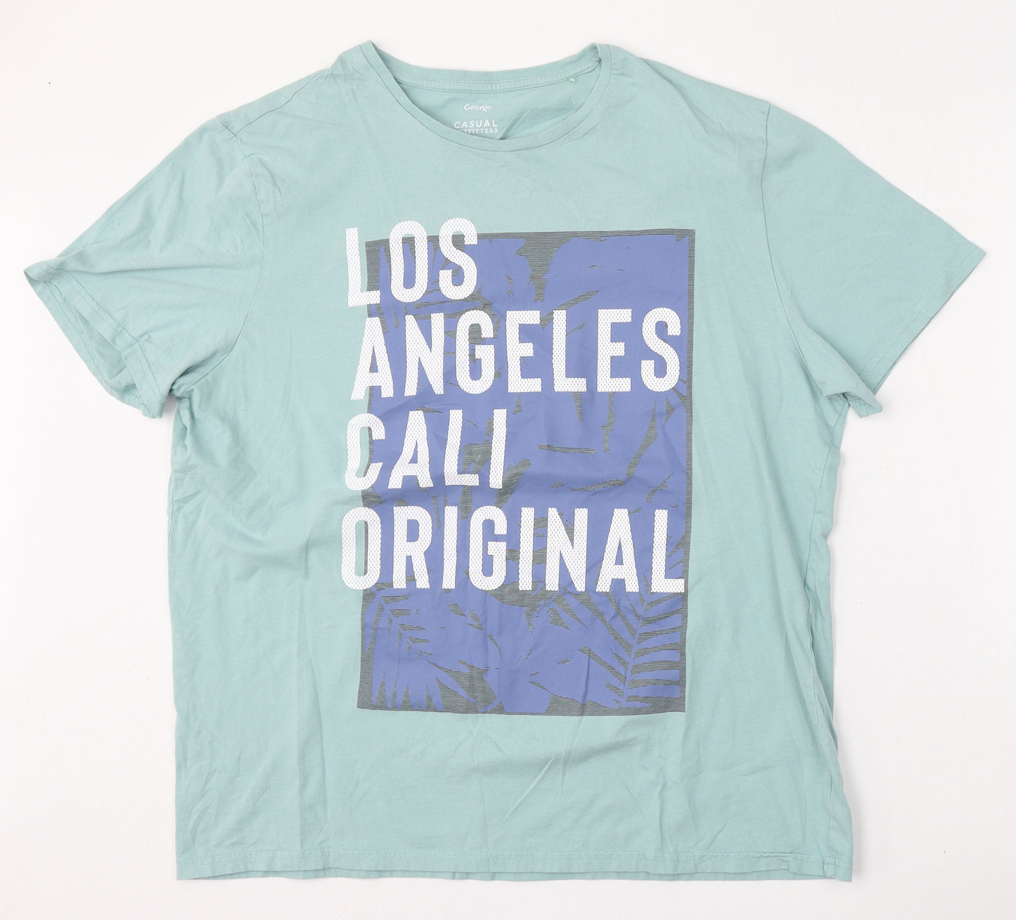 George Mens Blue  Cotton  T-Shirt Size XL Round Neck