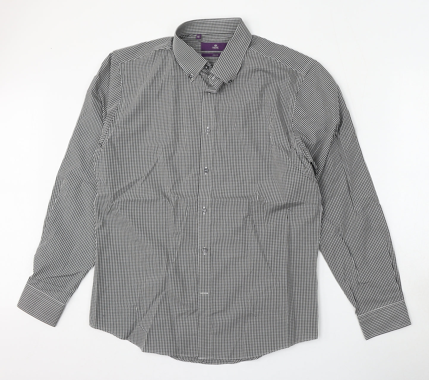NEXT Mens Multicoloured Check Cotton  Dress Shirt Size 16.5 Collared Button