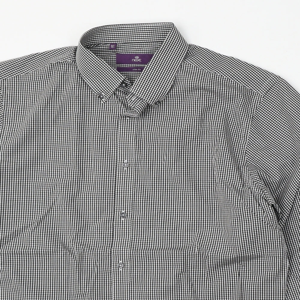 NEXT Mens Multicoloured Check Cotton  Dress Shirt Size 16.5 Collared Button