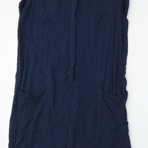 H&M Womens Blue  Viscose Pencil Dress  Size 10  Round Neck