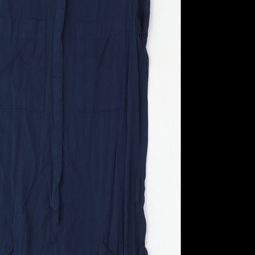 H&M Womens Blue  Viscose Pencil Dress  Size 10  Round Neck
