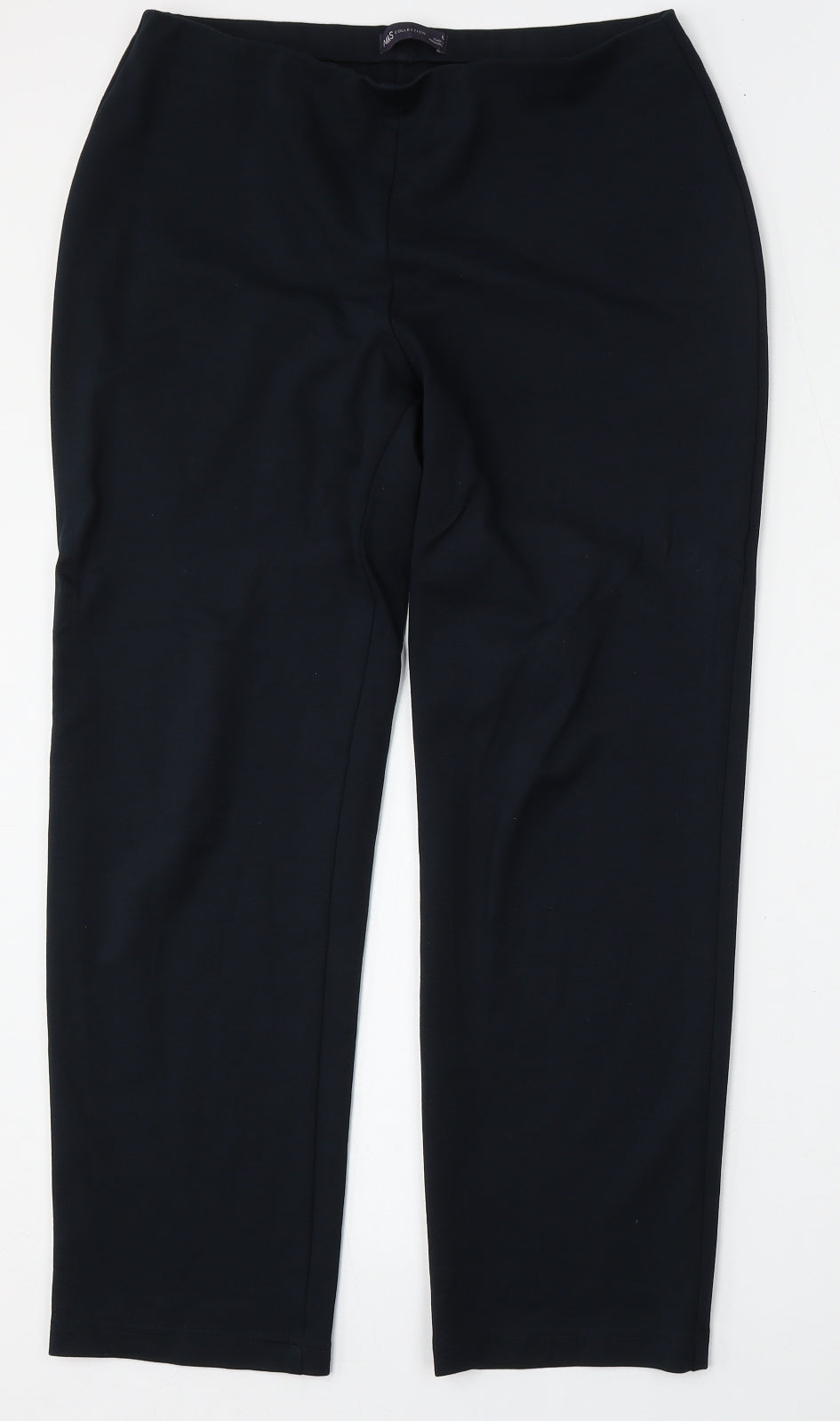 Marks and Spencer Womens Blue  Viscose Trousers  Size 12 L27 in Regular