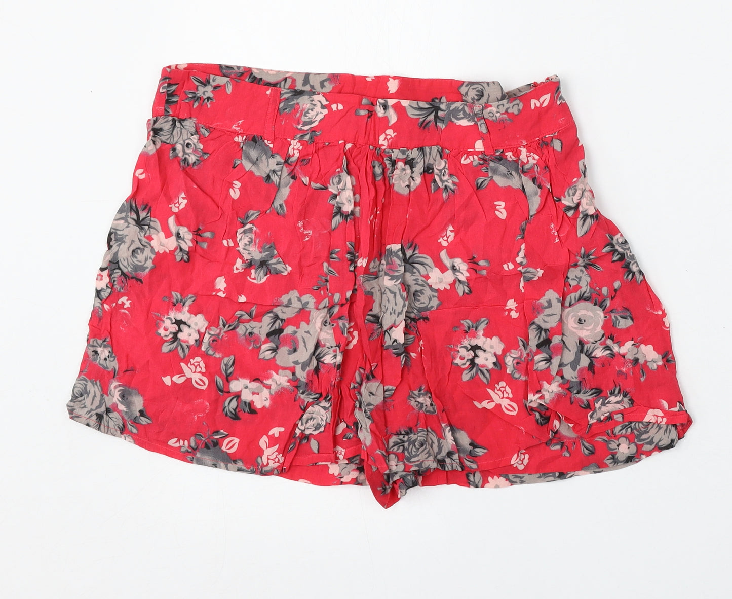 Only Womens Red Floral Viscose Bermuda Shorts Size 12 L3 in Regular