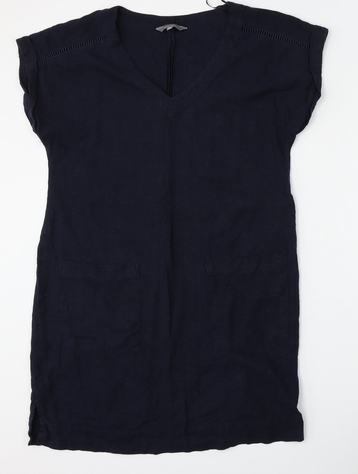 Principles Womens Blue  Linen Pencil Dress  Size 12  Round Neck