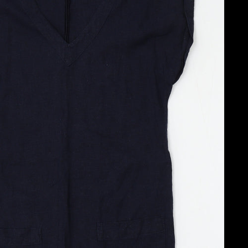 Principles Womens Blue  Linen Pencil Dress  Size 12  Round Neck