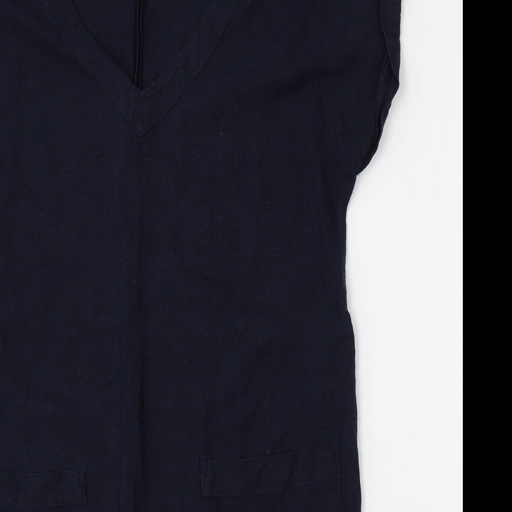 Principles Womens Blue  Linen Pencil Dress  Size 12  Round Neck