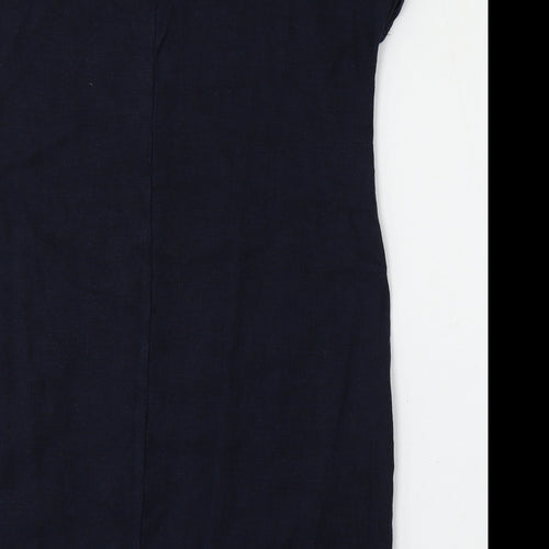 Principles Womens Blue  Linen Pencil Dress  Size 12  Round Neck