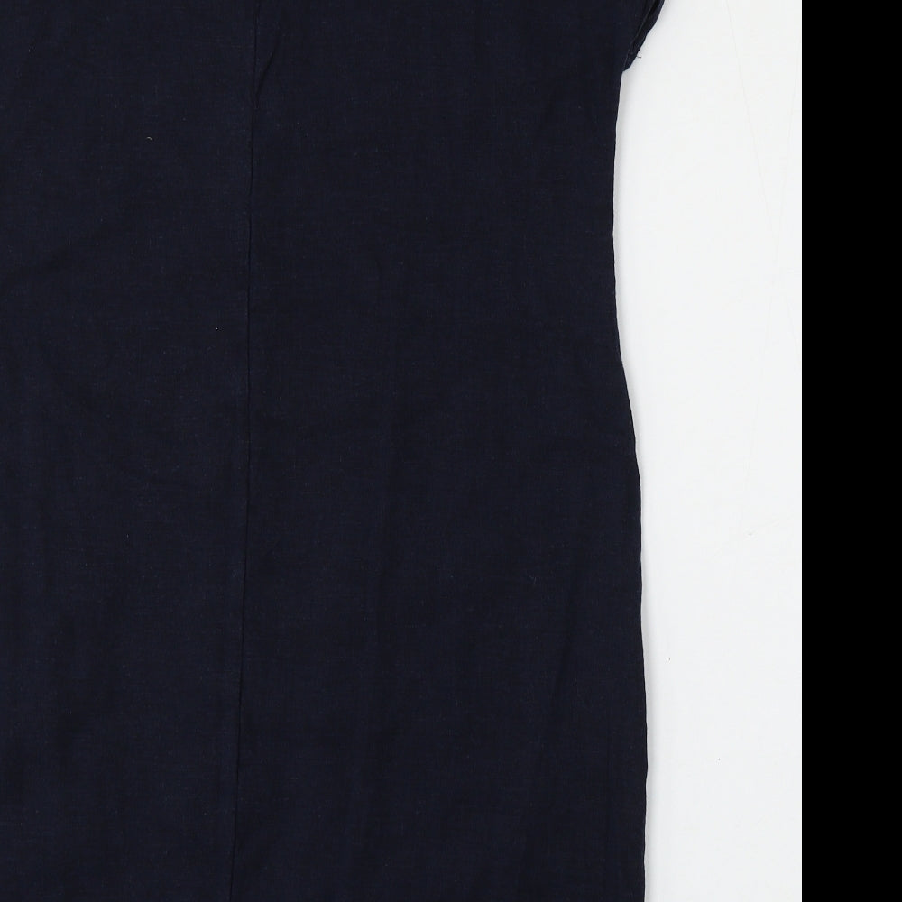 Principles Womens Blue  Linen Pencil Dress  Size 12  Round Neck