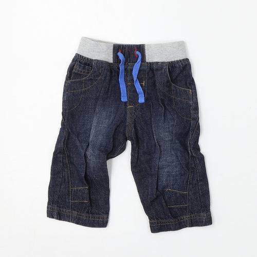 Babaluno Boys Blue  Cotton Jogger Jeans Size 3-6 Months