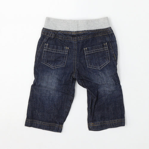 Babaluno Boys Blue  Cotton Jogger Jeans Size 3-6 Months