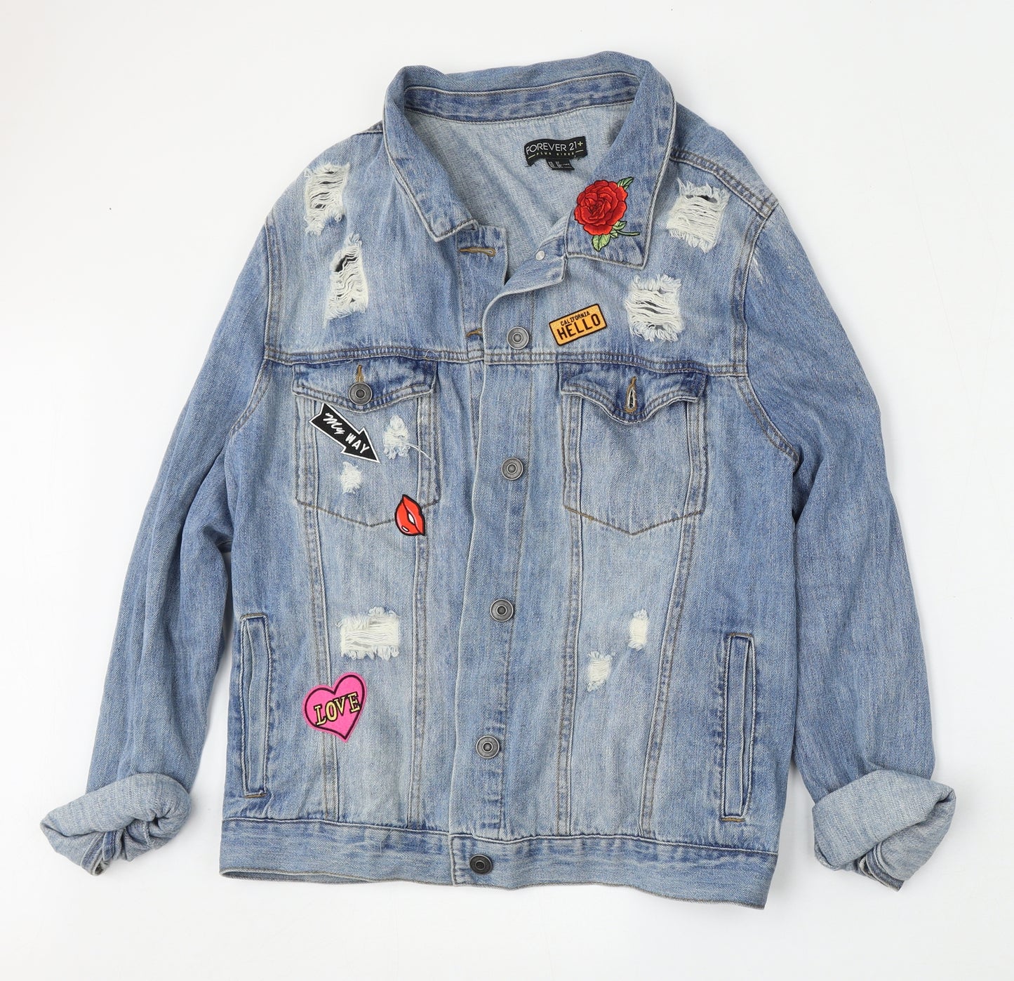 FOREVER 21 Womens Blue   Jacket  Size 24  Button