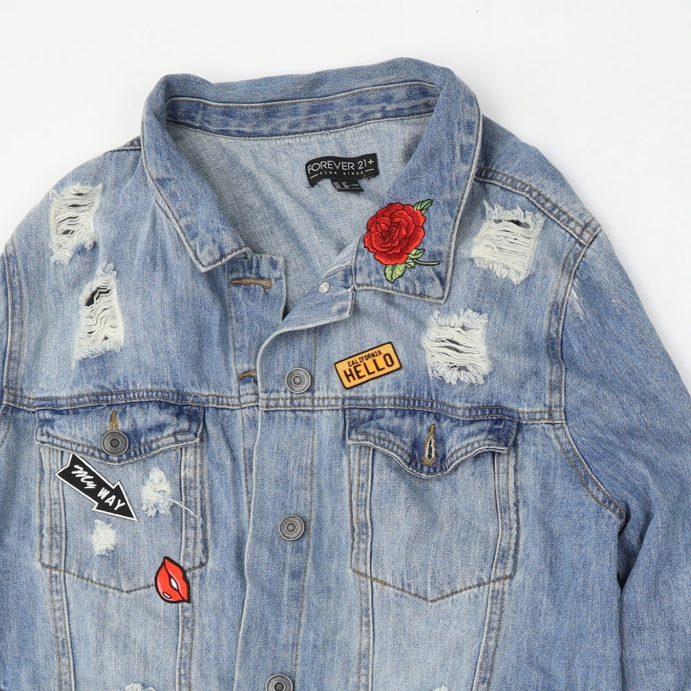 FOREVER 21 Womens Blue   Jacket  Size 24  Button