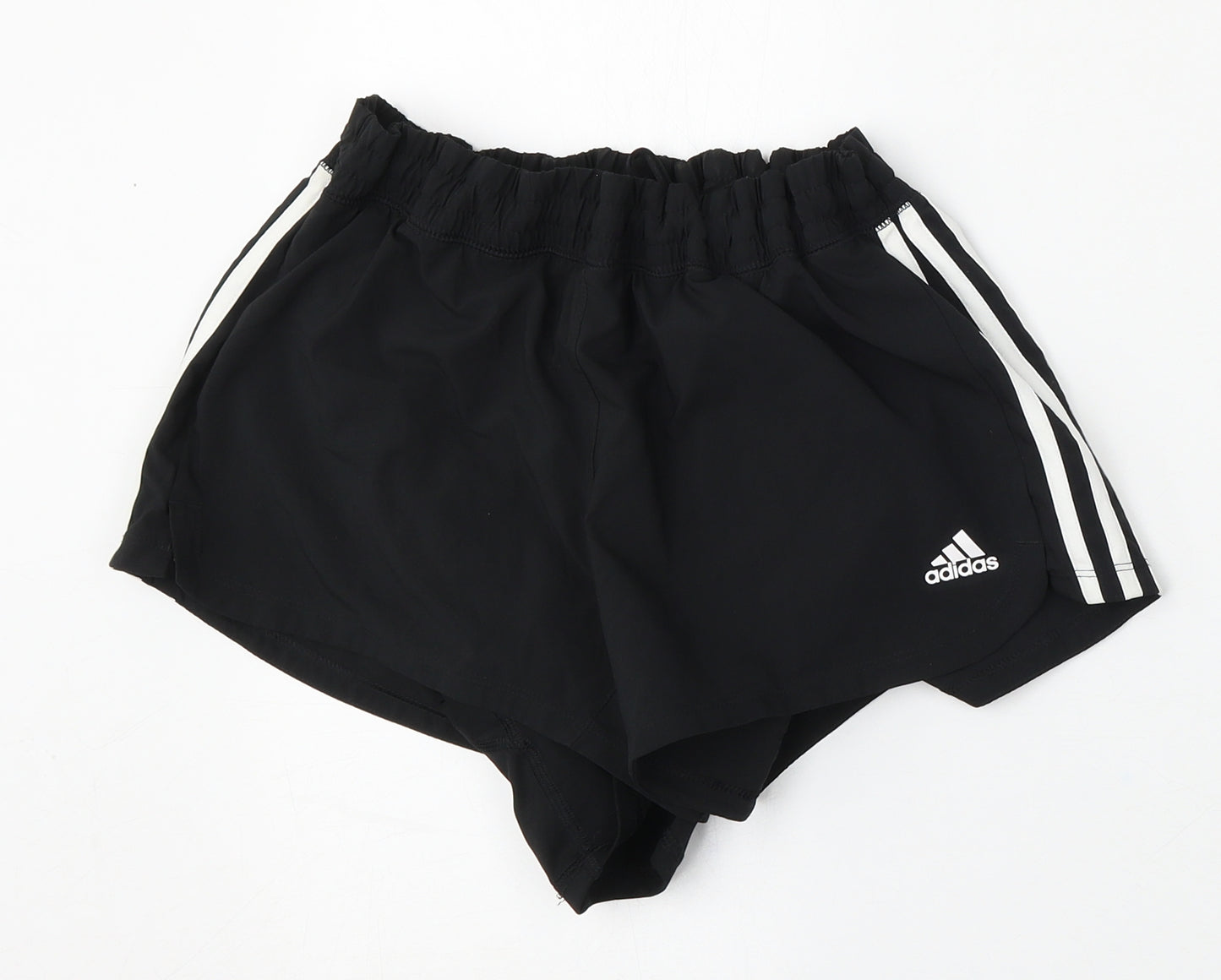 adidas Womens Black  Polyester Athletic Shorts Size 12 L4 in Regular