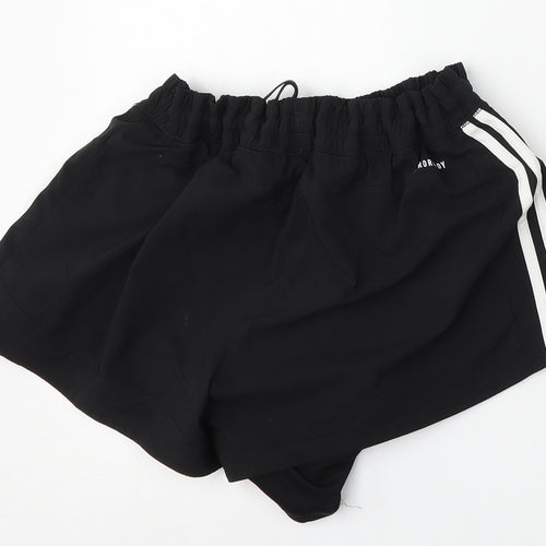 adidas Womens Black  Polyester Athletic Shorts Size 12 L4 in Regular